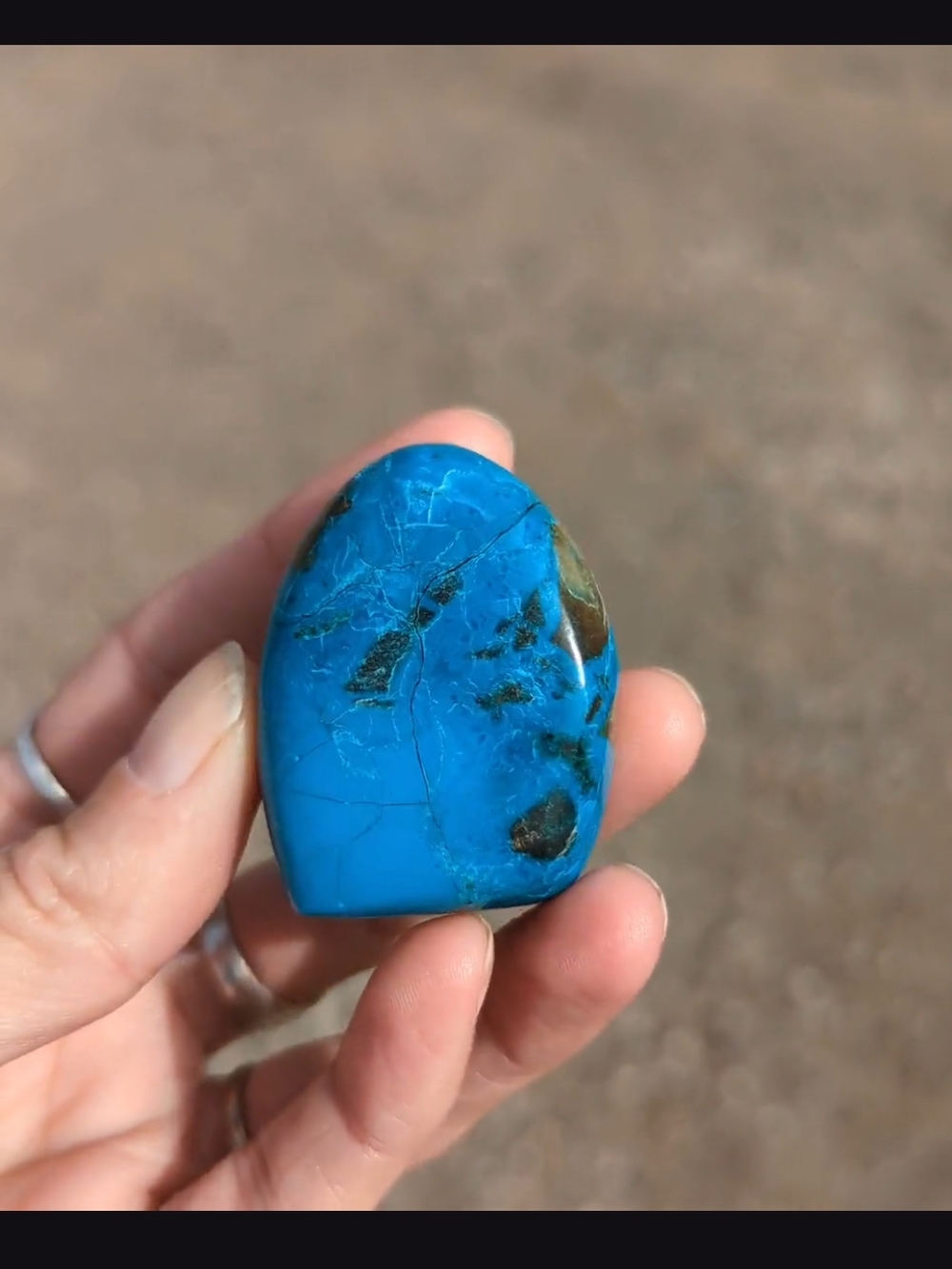 Bright Blue Chrysocolla Free Standing Freeform From Ray Mine AZ